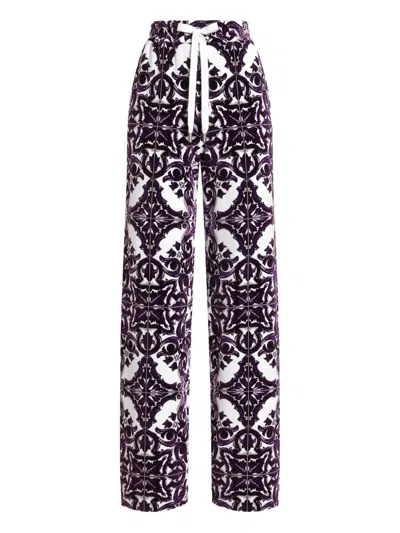 Dolce & Gabbana Majolica-jacquard Trousers In Black