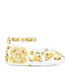 Dolce & Gabbana Majolica Leather Ballerina Shoes In White