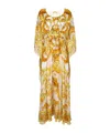 Dolce & Gabbana Maiolica Floral-print Silk-twill Kaftan In Nude