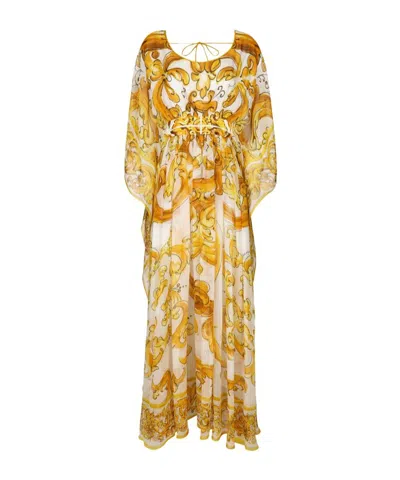 Dolce & Gabbana Yellow Majolica-print Kaftan