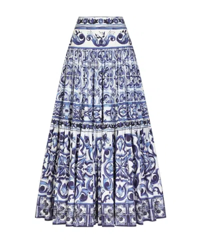 DOLCE & GABBANA DOLCE  GABBANA MAJOLICA-PRINTED PLEATED MAXI SKIRT