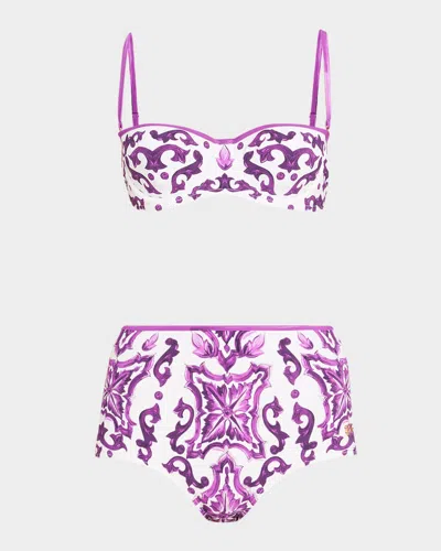 Dolce & Gabbana Majolica-print Balconette Two-piece Swimsuit