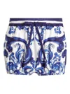 Dolce & Gabbana Majolica-print Balloon Shorts In Blue