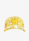 Dolce & Gabbana Drill Baseball Cap Majolica Print In Yellow