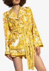 Dolce & Gabbana Silk Blouse With Maiolica Print And In Yellow