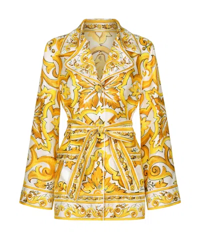 DOLCE & GABBANA DOLCE  GABBANA MAJOLICA PRINTED TWILL PAJAMA SHIRT