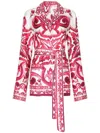 Dolce & Gabbana Maiolica Printed Twill Pajama Shirt In Red