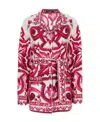 Dolce & Gabbana Maiolica Printed Twill Pajama Shirt In Red