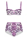 Dolce & Gabbana Majolica Print Bikini In Purple