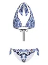 Dolce & Gabbana Majolica-print Bikini In Blue