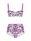 Dolce & Gabbana Maiolica Print Balconette Bikini