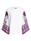 Dolce & Gabbana T-shirt With Silk Foulard Sleeves In Multi