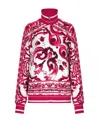 Dolce & Gabbana Majolica-print Bomber Jacket In Red