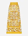 Dolce & Gabbana Majolica Print Midi A-line Skirt In Print