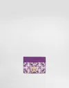 Dolce & Gabbana Portacarte In Vitello Stampa Maiolica In Purple