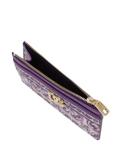 Dolce & Gabbana Majolica-print Calfskin Card Holder
