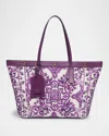 Dolce & Gabbana Majolica-print Canvas Shopping Tote Bag