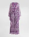 Dolce & Gabbana Silk Majolica Print Kaftan Dress In Multi