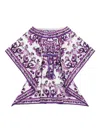 Dolce & Gabbana Majolica-print Cotton Blouse In Purple