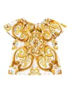 Dolce & Gabbana Majolica Print Cotton Blouse In Yellow