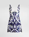 Dolce & Gabbana Majolica-print Cotton Dress In Multi