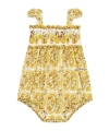 Dolce & Gabbana Majolica-print Cotton Romper In Nude