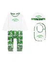 Dolce & Gabbana Majolica-print Cotton Romper (set Of Three) In White