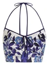Dolce & Gabbana Majolica-print Cotton Satin Top In Blue