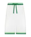Dolce & Gabbana Majolica Print Cotton Shorts In White