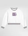 Dolce & Gabbana Majolica-print Crew Neck Sweatshirt With Dg Embroidery