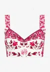 Dolce & Gabbana Majolica Print Cropped Top In Pink
