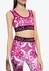 Dolce & Gabbana Majolica-print Cropped Top In Pink
