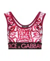 Dolce & Gabbana Majolica-print Cropped Top In Red