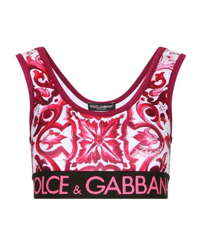 DOLCE & GABBANA DOLCE  GABBANA LOGO WAISTBAND CROPPED TOP