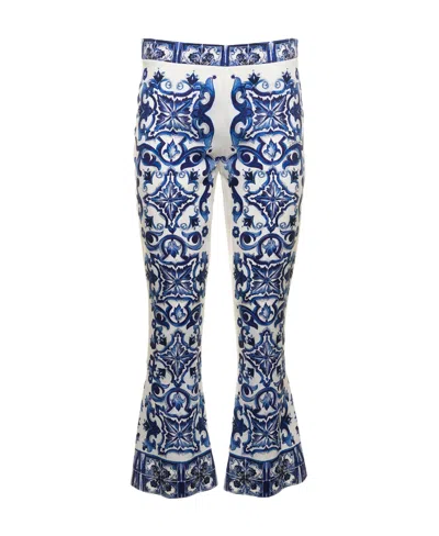 DOLCE & GABBANA DOLCE  GABBANA MAJOLICA PRINTED FLARED PANTS