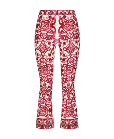 DOLCE & GABBANA DOLCE  GABBANA MAJOLICA PRINTED FLARED PANTS