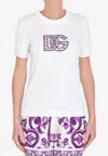 Dolce & Gabbana Majolica Print Dg Logo T-shirt In White