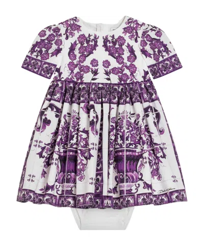 Dolce & Gabbana Majolica-print Dress In Purple