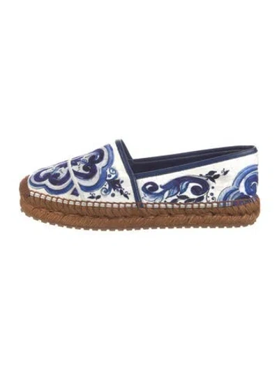 Pre-owned Dolce & Gabbana Majolica Print Espadrilles In Multi
