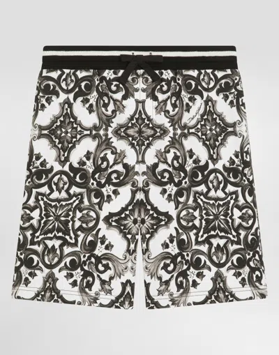 Dolce & Gabbana Majolica-print Fleece Bermuda Shorts