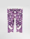 Dolce & Gabbana Printed Cotton Blend Jersey Leggings