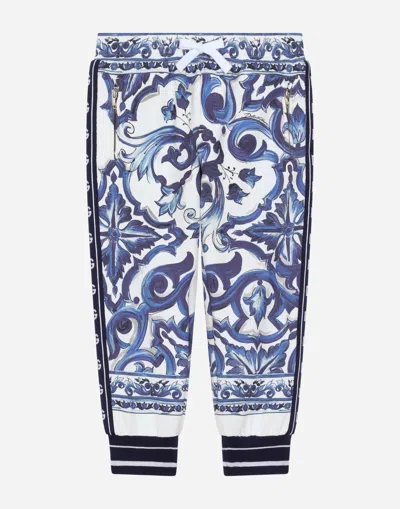 Dolce & Gabbana Majolica-print Jersey Jogging Pants In Multicolor