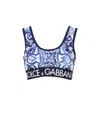 Dolce & Gabbana Majolica Print Jersey Top With Logo Elastic