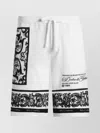 Dolce & Gabbana Majolica-print Knee Length Bermuda Shorts With Side And Back Pockets In White