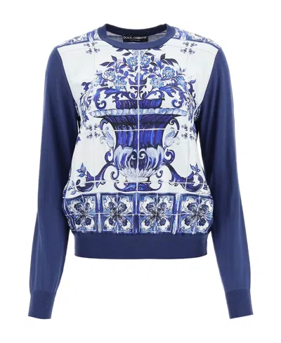 DOLCE & GABBANA DOLCE  GABBANA MAJOLICA-PRINTED CREWNECK TOP
