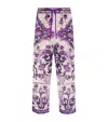 Dolce & Gabbana Majolica Print Lace Cropped Trousers In Multi