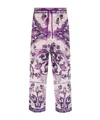 Dolce & Gabbana Majolica Print Lace Cropped Trousers In Multi