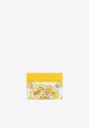 Dolce & Gabbana Majolica-print Leather Cardholder In Yellow