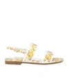 Dolce & Gabbana Majolica-print Leather Sandals In White