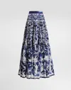 Dolce & Gabbana Majolica-print Long Poplin Skirt